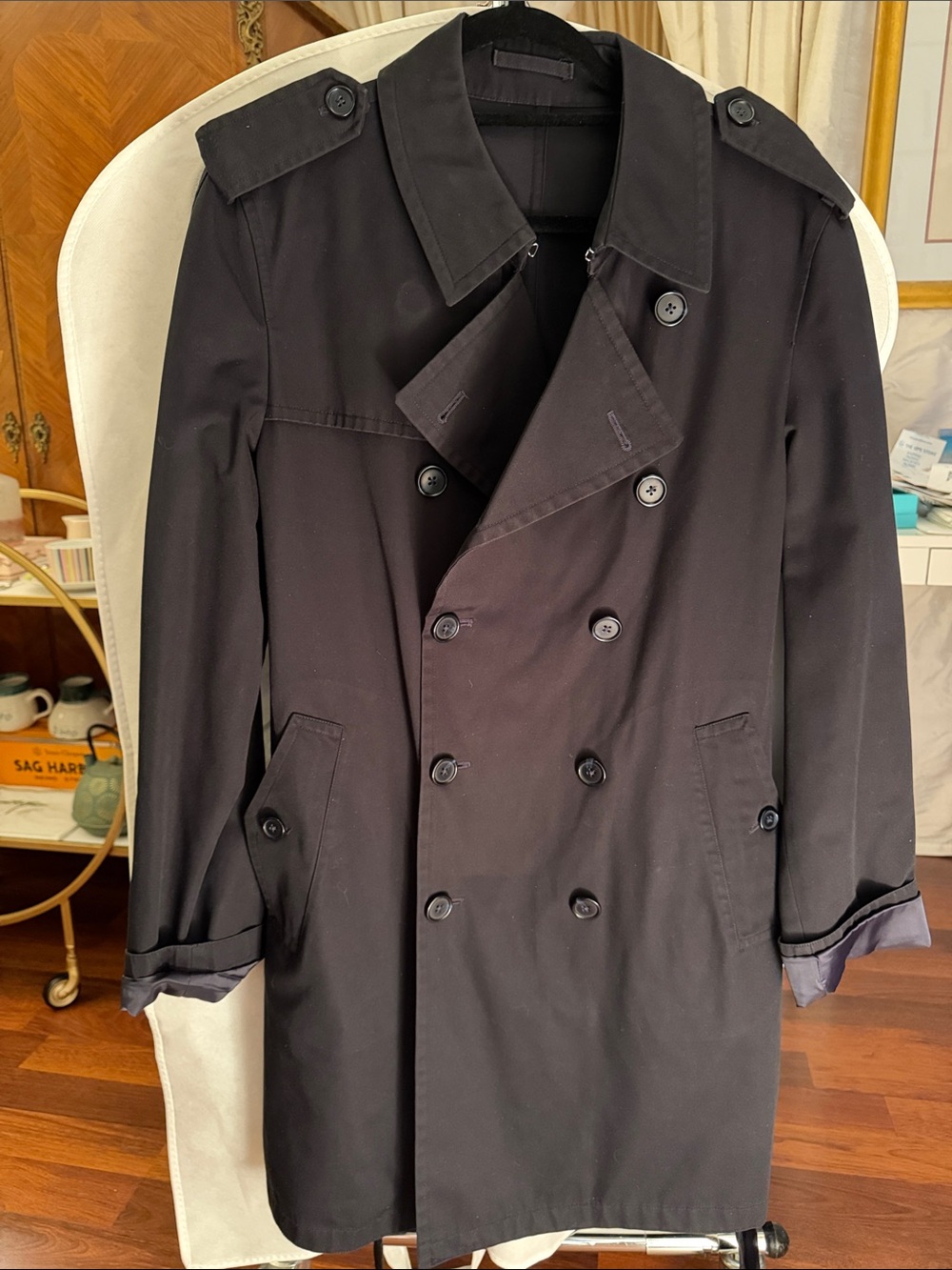 Herno Black Double-Breasted Trench Coat